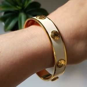 Coach Bangle Bracelet White and Gold